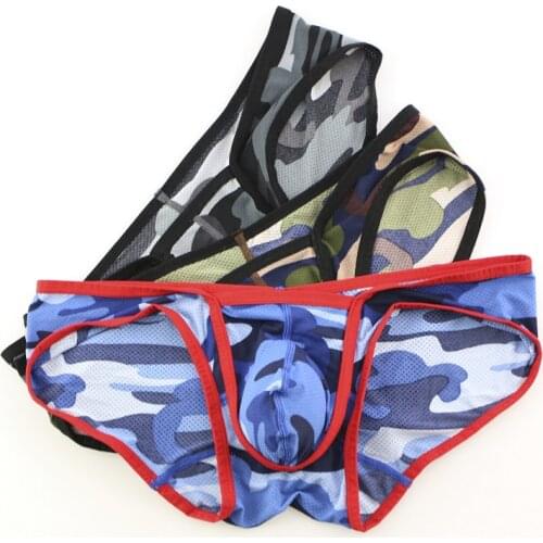 3PCS/Lot New Briefs Breathable Mens Underwear Briefs Men Low Waist Mens Male Comfortable Camouflage Underpants Briefs