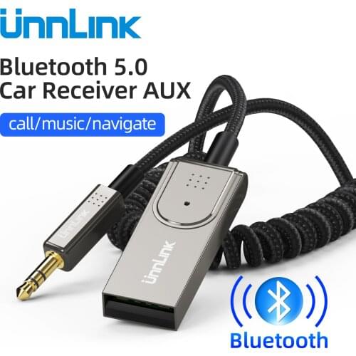 Unnlink Bluetooth 5.0 Receiver Adapter Hands-Free Car AUX Audio 3.5mm Jack Music Wireless Receiver for Car BT Transmitter