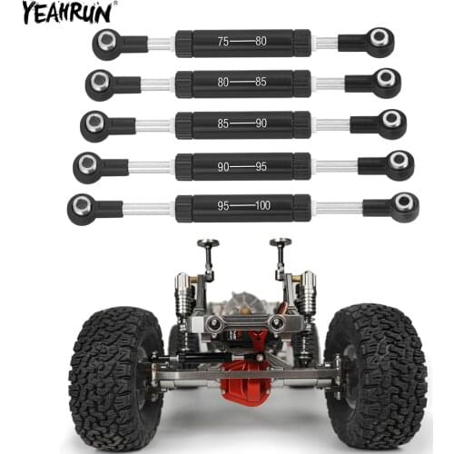 YEAHRUN Metal Adjustable Servo Linkage Pull Rod Steering Tie Rod For 1/10 Axial SCX10 SCX10II 90046 TRX4 D90 CC01 RC Crawler Car
