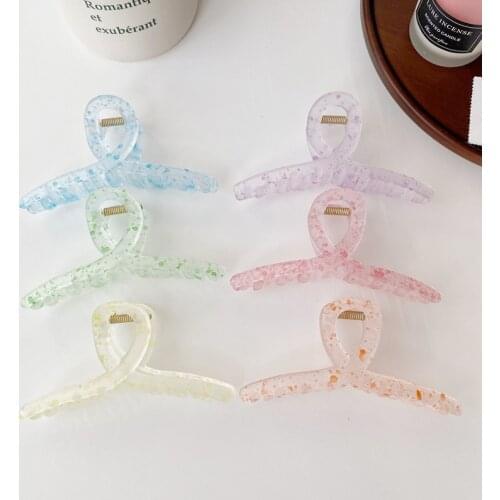 Hair Clip Acrylic Hair Claw Jelly Color Big Transparent Ponytail Hairpin Solid Color Hair Accessories Geometry Hair Crab