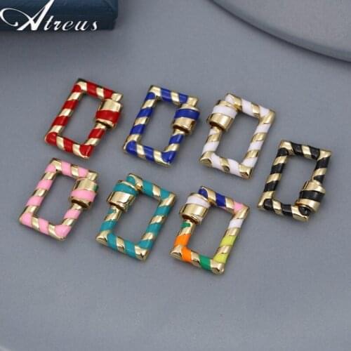 Dripping Oil Clasps For Necklace Making DIY Punk Jewelry Accessories Copper Screw Spiral Hooks For Women Handmade Craft Supplies