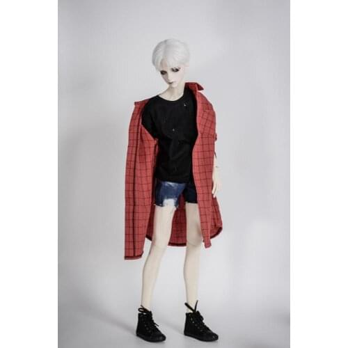 [wamami] White Stripe Red Plaid Long Shirt-2 Colors 1/3 1/4 SD17 Female BJD Dolls