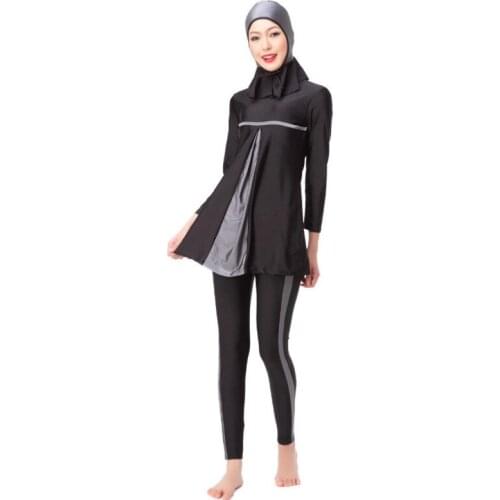Woman Long Sleeve Swimsuit Muslim Islamic Hijab Swimwear Plus Size Swimming Suit Clothes Jilbab Swimwear Suit Orange Islamic