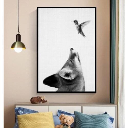 Forest Animal Fox and Bird Canvas Painting Wall Art Nordic Posters and Prints Wall Pictures for Living Room Decoration Frameless