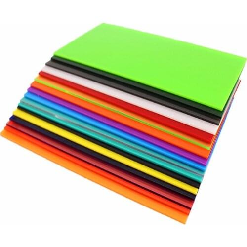 10pcs/lot 10cmx20cmx2.3mm Colorful Plastic Acrylic Plexiglass Sheetmodel For DIY Handmade Architecture Model Building