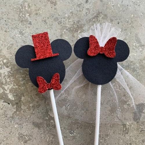 10pcs mouse Bridal Cup Cake Toppers, Party Decoration, Birthday, wedding, bridal Cupcake Toppers Dessert table decoratio