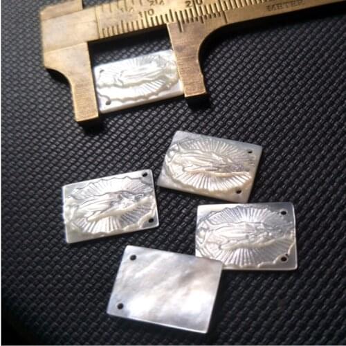20pcs/lot 12x16mm Natural MOP Shell Beads Vingin of Guadalupe Mother of Pearl Jewelry