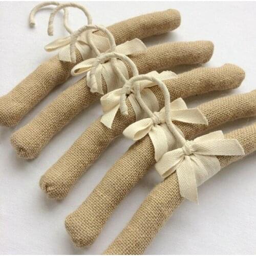 25cm Childrens Natural Jute Cloth Hanger Burlap Clothes Hanger Clothing Store Display Hanger 20pcs/Lot