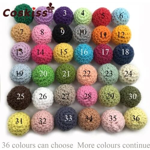 14mm(0.55 inch)Rainbow Teething Beads 36 pcs Crochet Beads Baby Teether Baby Teething Necklace Chew Beads Eco Teething Toy