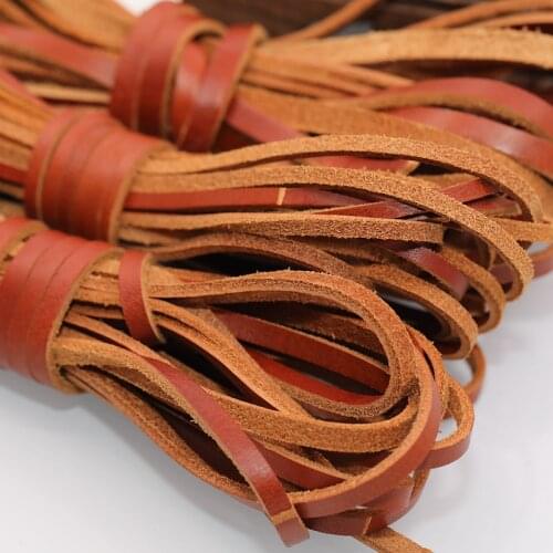 5meter/lot first layer top flat cowhide Genuine leather rope, Leather strip rope for leather craft Jewelry bag diy
