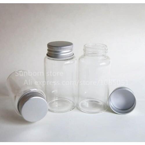 5 X 65ml Top Quality High Boro Siliate Glass Bottle With Aluminum Cap 65cc Clear Empty Glass Container