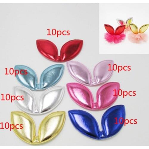 70pcs 7 colors PU Cute Bunny Children DIY Supplies for Children Hair Accessories Hairpin Clothing Gloves Bags Shoes