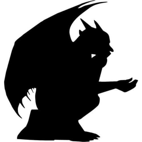 9cm*9.5cm Gargoyle Fashion Cartoon Vinyl Car Sticker Car Accessories Black/Silver S3-4909