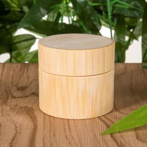 Bamboo Cream Jar PP Plastic Container 5G 10G 20G 30G 50G Empty Wooden Refillable Bottle Liquid Cosmetic Packaging Pot 100PCS