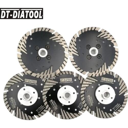 DT-DIATOOL 5pieces 125mm/5" Hot Pressed Diamond Turbo Blade For concrete brick tile with M14 thread Saw Blades Cutting Disc