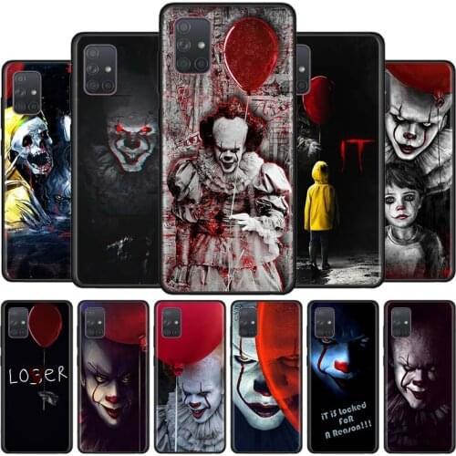 Pennywise Clown Horror Case for Samsung Galaxy A50 A70 A51 A71 5G A10s A20e A30 A40 A60 A11 A21s A31 A41 Black Soft Phone Cover