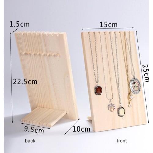 15*25Cm 1Piece Wood Jewelry Display Stand Multiple Necklace Holder Rack Necklace Pendant Rack for Home Shop Counter Shows