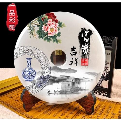The living room feng shui auspicious Chinese jade ornaments Home Furnishing retro Decor gifts custom Decor