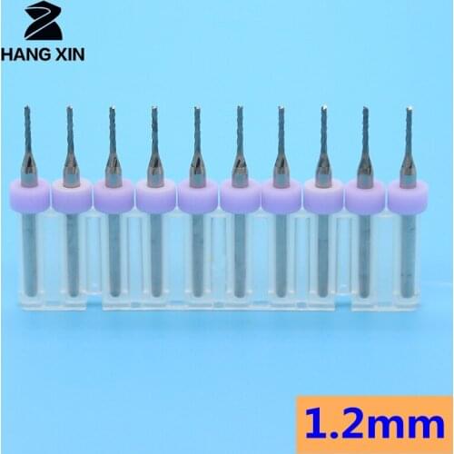 HANGXIN 1.2mm PCB Carbide Tools,10PCS CNC Cutting Bits, Milling Cutters Kit, Carbide Tools