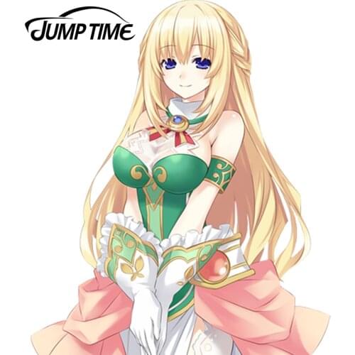 JumpTime 15cm x 10.7cm Anime Car Styling Hyperdimension Neptunia Sexy Car Stickers Vert (Green Heart) Cartoon Waterproof Decals