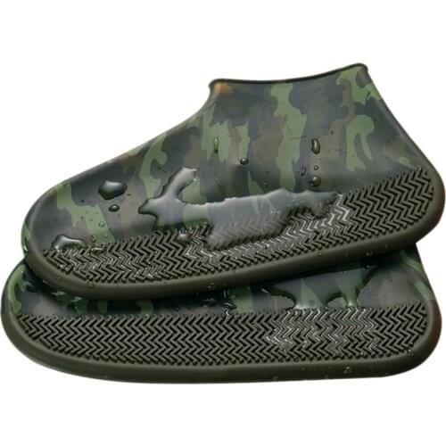 Camouflage Reusable Silicone Waterproof Shoe Covers No-Slip Silicone Rubber Shoe Protectors for Kids Men and Women