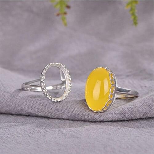 Ring Blank (13x17mm/15x20mm Oval Blank) 925 Sterling Silver Ring Base Adjustable Ring Setting R970B