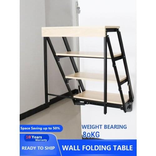 Space Saving Design Hidden Wall Garden Storage Rack Extended Table