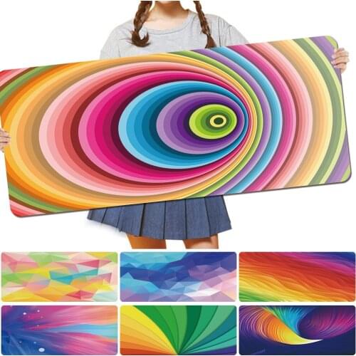 Mouse Pad Large Size 30x60CM 30x80CM PU Leather Watercolor Print Series Smooth Game Mouse Mat Waterproof Office Desk Accessories