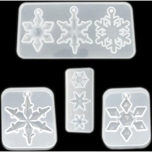 Crystal DIY Snowflake Handmade Crafts Epoxy Resin Gifts Molds Silicone Mold For Jewelry Necklace Pendant Making Tools
