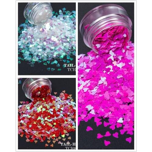 TCT-091 Tail-Heart Shape 4MM Size Nail Glitter For Nail Art Manual DIY Decoration And Body Art