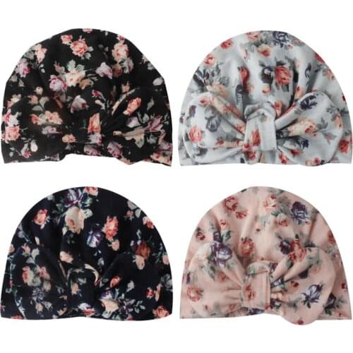 Fashion Childrens Print Bow Hat Clothing Accessories Turban Knot Head Wraps Baby Kids Bonnet Beanie Newborn Photography Props