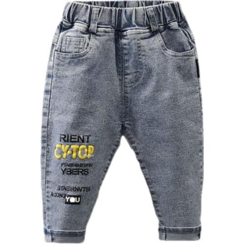 Fashion Baby Boys Jeans Spring Autumn Long Pants Young Child Stretchy Denim Trousers Kids Cowboy Pants 2-7T