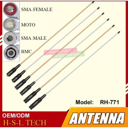 Loading Strong Signal SMA/BNC 144/430MHz Dual Band Walkie Talkie Antenna High Gain Portable Dual Band Radio Antenna For Baofeng