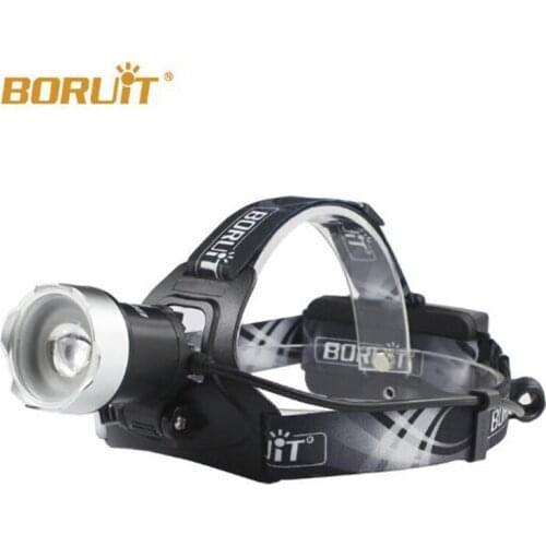 BORUIT B13 1xCREE XM-L2 1200 Lumens 3-Mode USB LED Headlamp (2x18650)-Only Headlamp