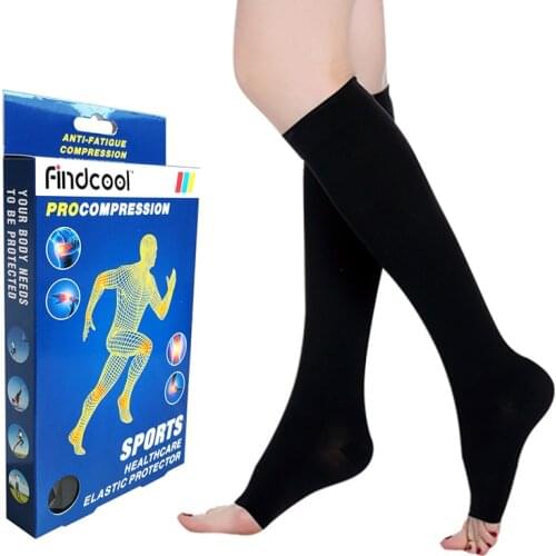 Findcool Medical Compression Socks 23-32mmHg Pressure Level 2 Varicose Veins Sock Medical Calf Peep-to Socks Free Shipping