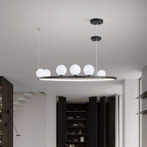 New Style Planet Ball LED Chandeliers Livingroom Restaurant Hanglamp Gold Black Cord Adjustable G9 Bulb 110-240V Home Deco