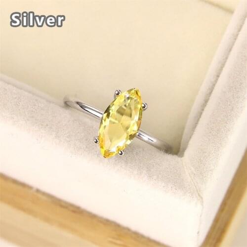 Popular European and American fashion S925 Sterling Silver Topaz Ring zircon drop crystal jewelry lady gift