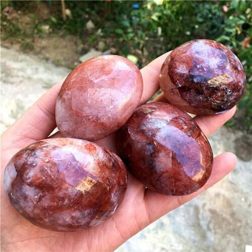 Natural stone fire quart sphere palm stones playthings small stones and crystals healing crystals