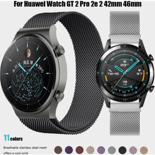 Strap For Huawei Watch GT 2 Pro 2e Watchband Stainless Steel Metal Bracelet For huawei watch GT 2 42/46mm Wristbelt Accessories