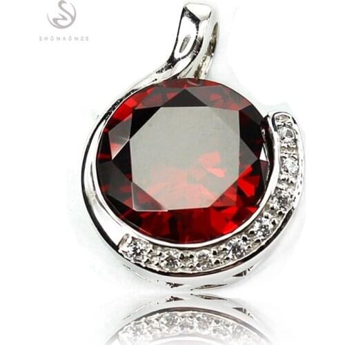 SHUNXUNZE best sell Wedding pendants charms christmas for Jewelry & Accessories Pink Red Cubic Zirconia Rhodium Plated R862 R865