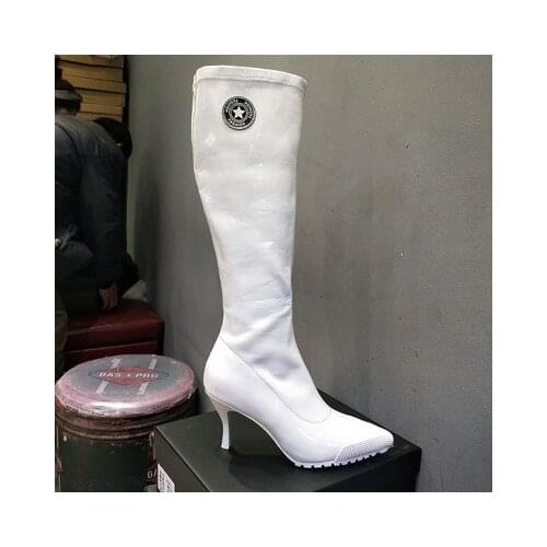 2020 HOT Over The Knee Women Boot High Boots Patent Leather High Heels 8CM Female Boots Fashion Spring Shoes Boot Women White