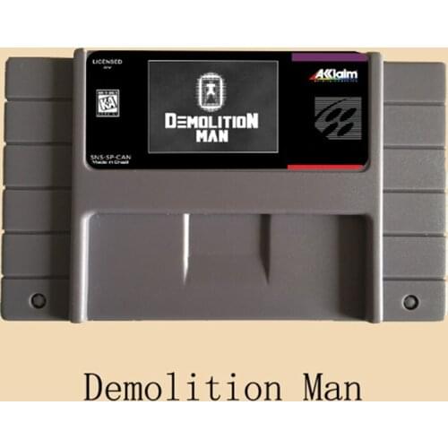 Demolition Man 46 Pin 16 Bit Grey Game Card For USA NTSC Game Player