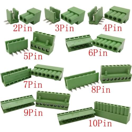 5Pairs HT3.96 3.96mm Pitch PCB Screw Terminal Block Connector Plug Pin Right Angle Header Socket 2/3/4/5/6/7/8/9/10Pin Terminals