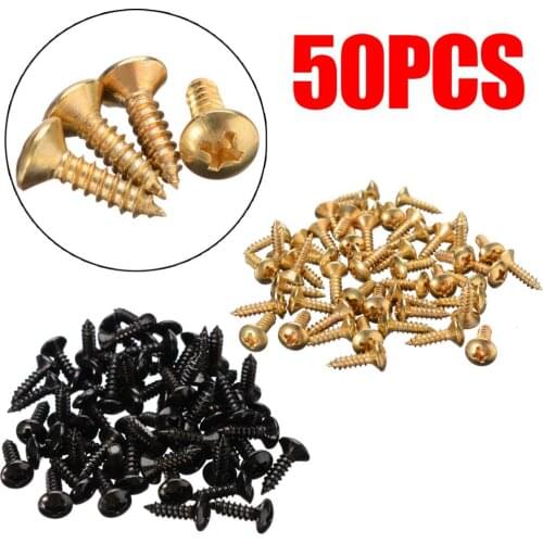 50pcs 3*12mm Gold Black Silver Electric Guitar Bass Pickguard Mounting Screws for ST/TL LP/SG Electric Guitar Bass