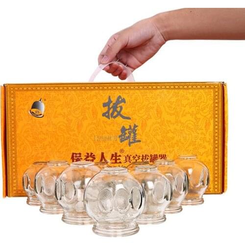 8 cans vacuum cupping glass bottle acupuncture body massage cupping device gift