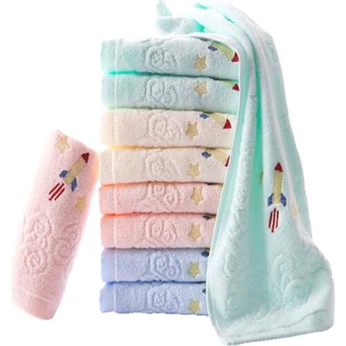 Kids' towel pure cotton face washing household soft water-absorbing cotton student kindergarten rectangular 10 pack thickened