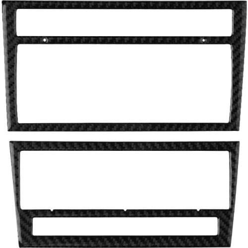 For Audi A4 B7 2005-2008 Car Interior Decoration Carbon Fiber Air Conditioning Frame CD Panel Sticker Cover Styling Accessories