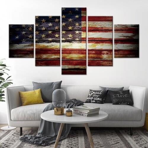 Home Decor Canvas Painting US flag Wall Art Picture Canvas Prints Modern Wall Pictures for Living Room