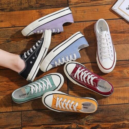 970s classic low top canvas shoes female student versatile skateboard shoes replica flat shoes