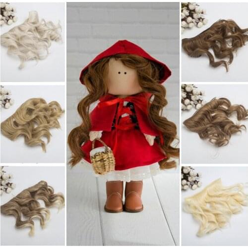 15cm*100CM Big curve BJD doll wigs DIY fine curly Wig hair for dolls Black Brown Color Short curly Hair for 1/3 1/4 1/6 SD toys